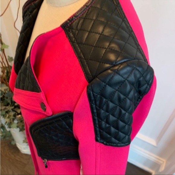 - Worn once • Luii military style jacket • size medium • like new • hot pink - Picture 2 of 4